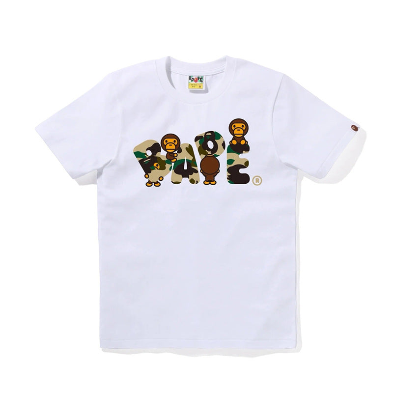 Bape Ape Head Graphic Short Sleeve Tee Streetwear Unisex